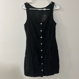 Levi’s Black Corduroy Sleeveless Button-Down Mini Dress Size XS 100% Cotton